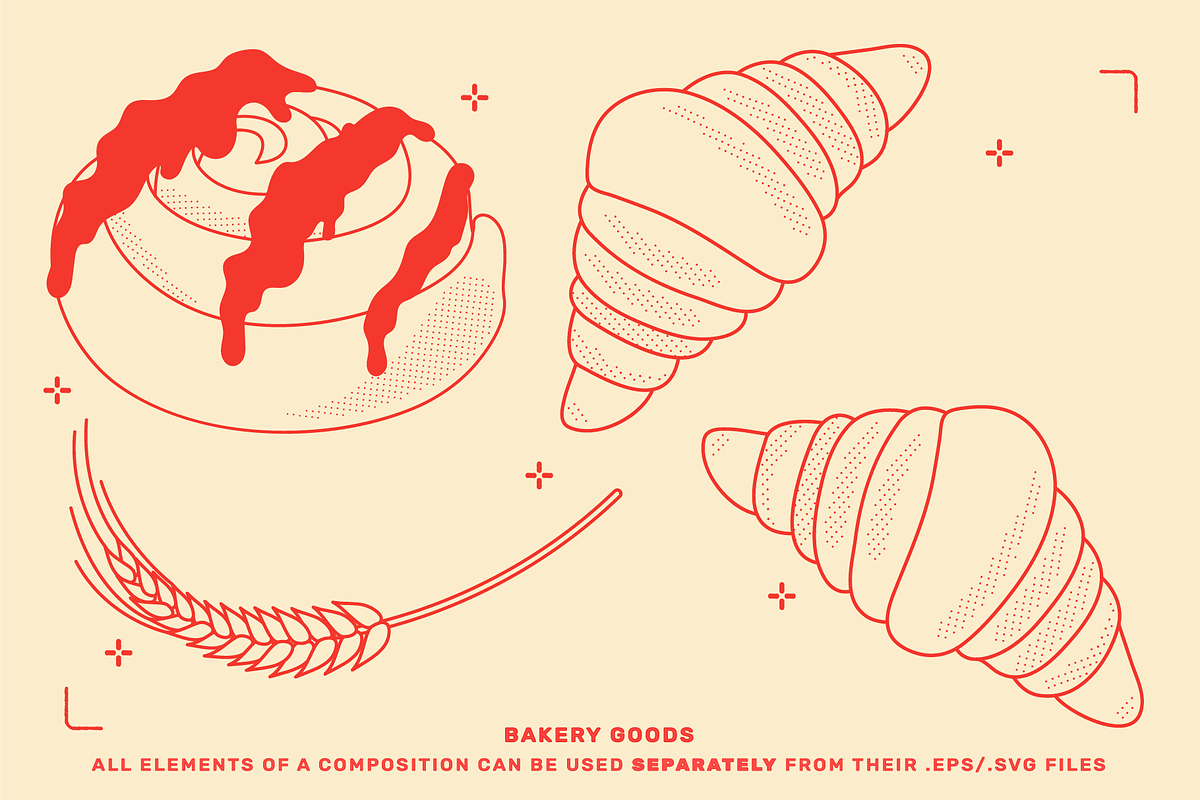 Bakery Food Vector Illustrations, a Food Illustration by TheFoodAtlas (Photo 6 of 17)