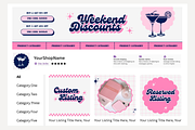 Blue Pink Etsy Shop Branding Kit, a Branding & Logo Template by Anna Design Studio (Thumbnail 7 of 8)