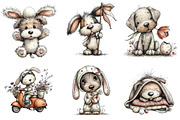Whimsical Easter Dog Clipart, an Illustration by CreationArt (Thumbnail 3 of 6)