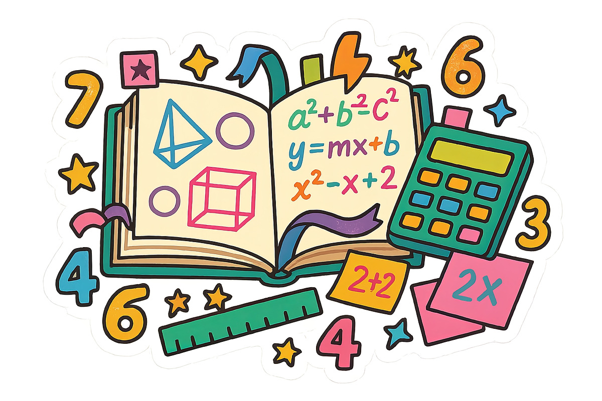 Mathematical schoolbook illustration, an Illustration by Dvoevnore photos