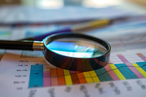 A close-up view of a magnifying glas, a Photo by Iftikhar Alam