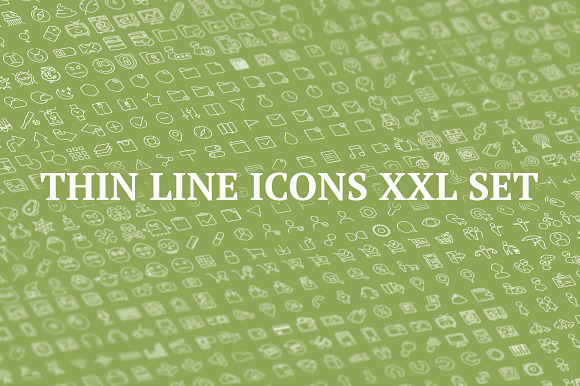 Xxl 1400 Thin Line Icons Bundle