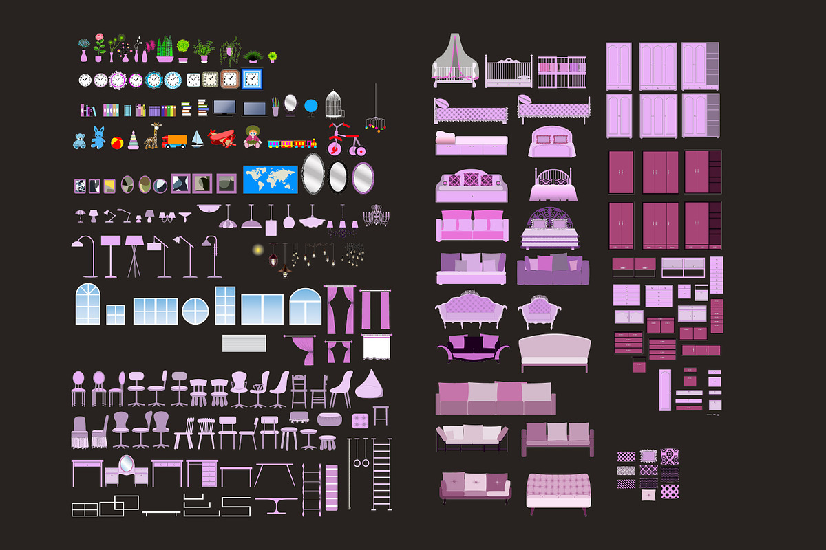 Interior Generator- 200+ Vector Indo, an Object Illustration by Kseniya-Omega (Photo 2 of 3)