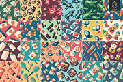 100 Flat art seamless patterns set, a Pattern Graphic by Yury Velikanov (Thumbnail 2 of 5)