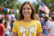 Banana Pattern Coquette Bow PNG, a Shirt Mockup by Vector Stall (Thumbnail 4 of 16)