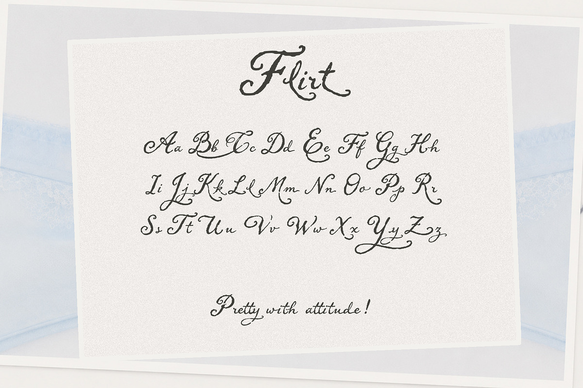 Flirt: Coquette Script Font, a Script Font by Mneme (Photo 3 of 9)