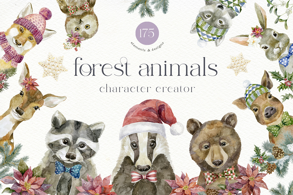 Forest Animals. Character Creator., an Animal Illustration by Designwork (Photo 1 of 21)