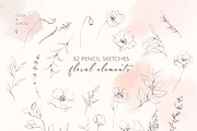 POPPY SUNSET pencil floral sketches, a Decorative Illustration by Yuliia Lashevska (Thumbnail 9 of 10)