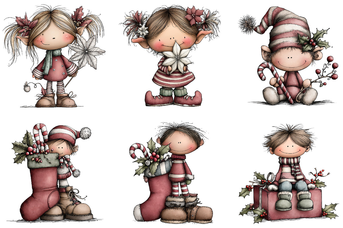 Whimsical Elf Clipart, an Illustration by DreamArtGraphic (Photo 3 of 6)