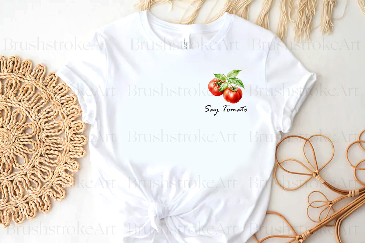 Watercolor Tomato Clipart, Vegetable, a Food Illustration by BrushstrokeArtGB (Photo 8 of 9)