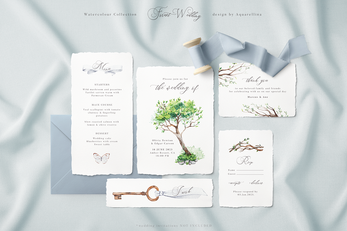 Forest Wedding Illustrations, a Decorative Illustration by Aquarellina (Photo 9 of 32)