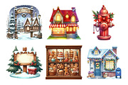 Cozy Winter Town Clipart, an Illustration by Daily.Designs (Thumbnail 2 of 5)