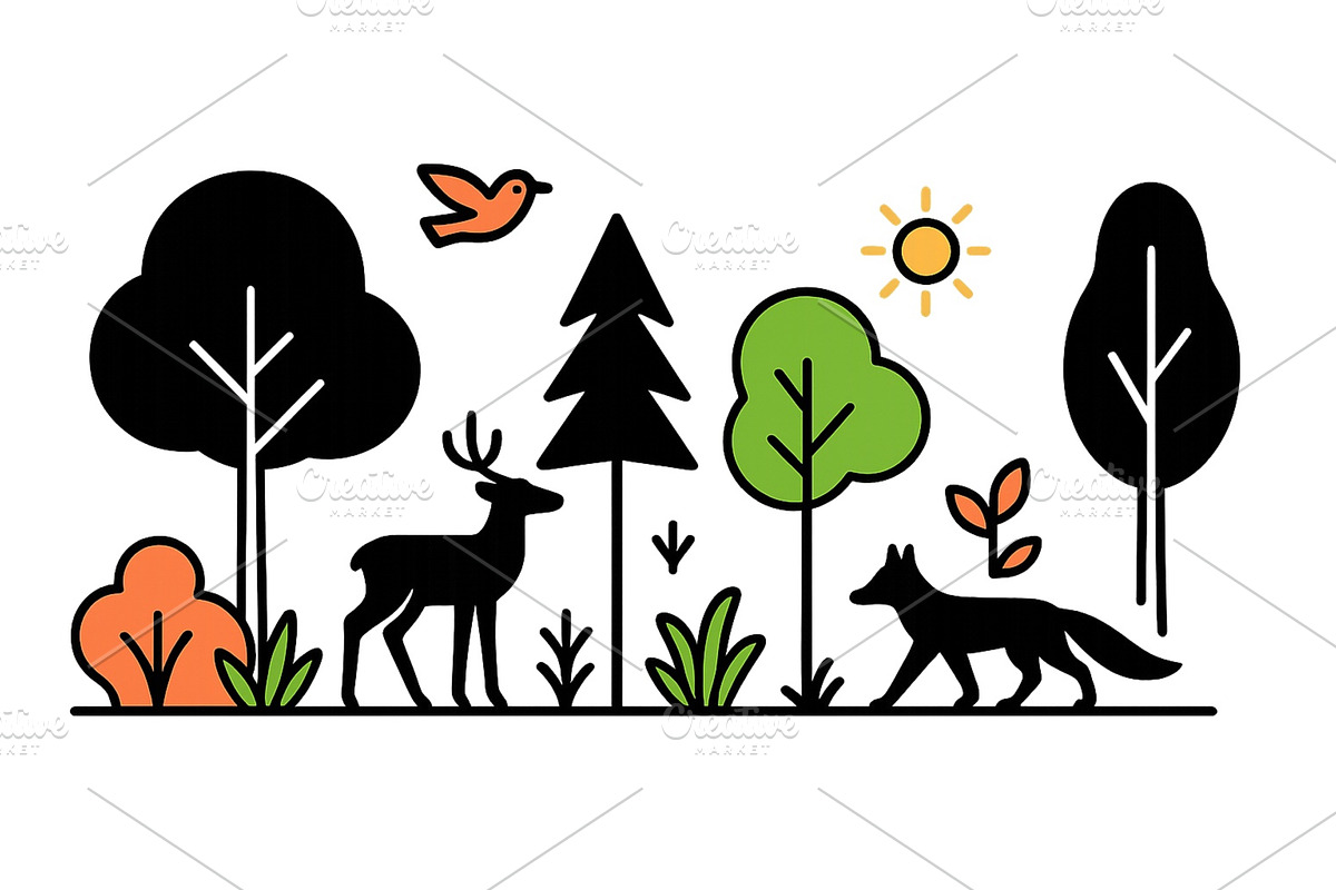 Nature scene featuring wildlife and, an Animal Illustration by ZinetroN