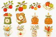 Cozy Apple Clipart Harvest Season, a Food Illustration by SugarCloudStudioArt (Thumbnail 4 of 6)