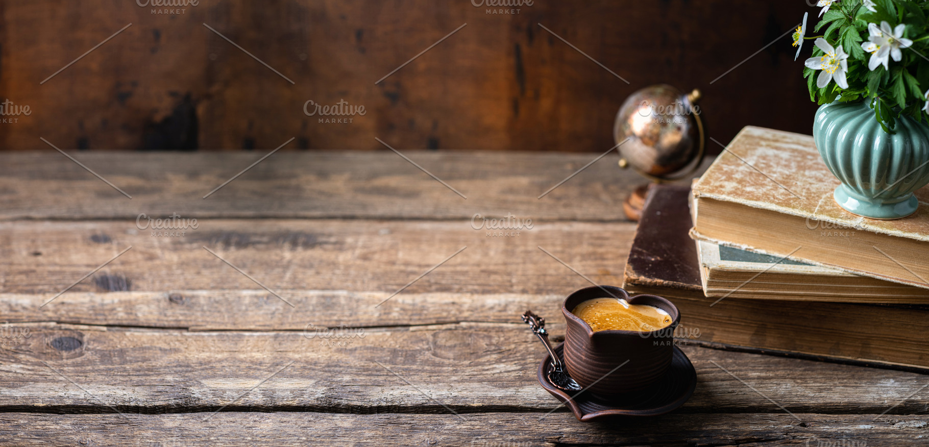 Coffee cup, flowers, books, an Arts & Entertainment Photo by LanaSweet