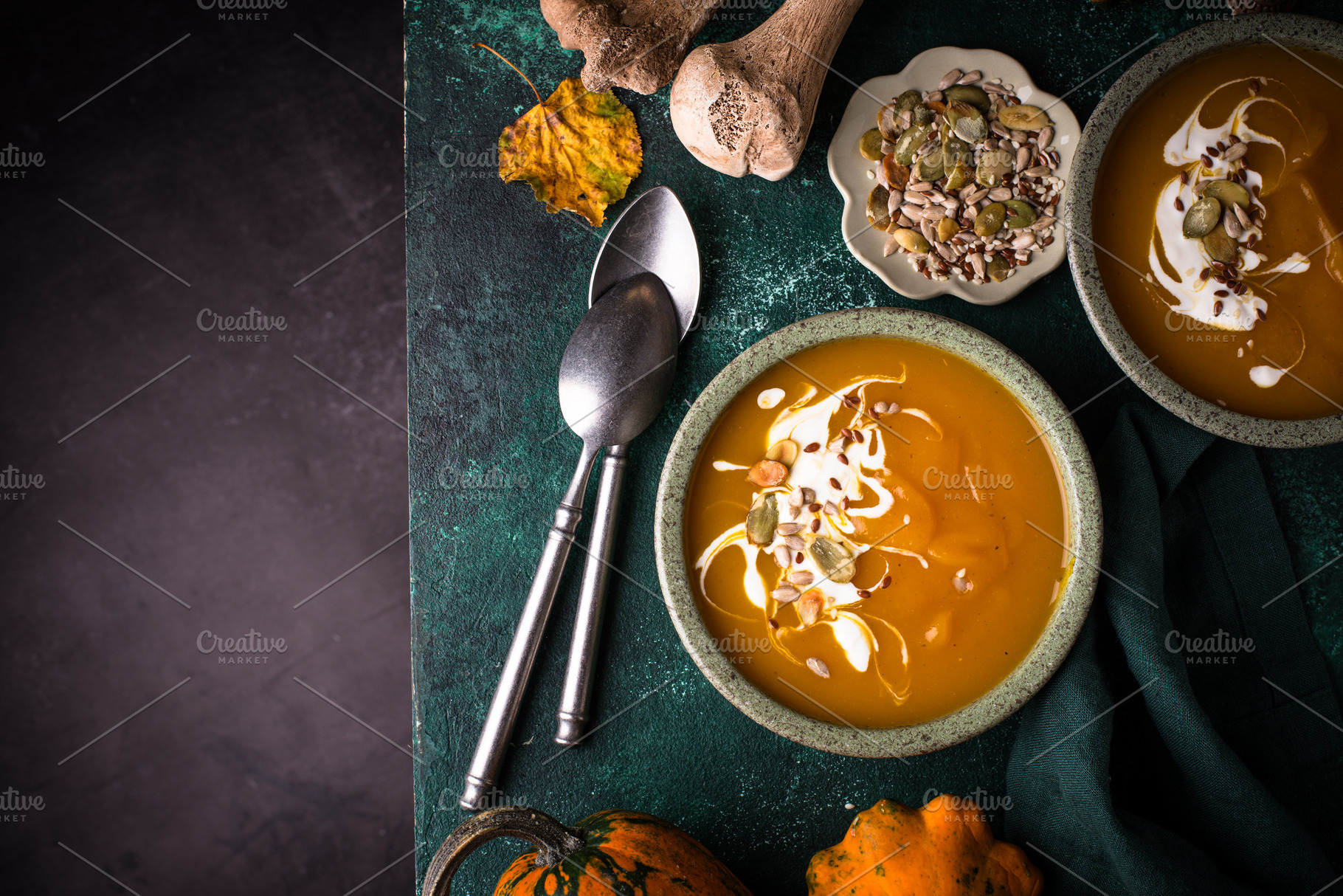 Vegetarian autumn pumpkin cream soup, a Food & Drink Photo by Yulia Furman