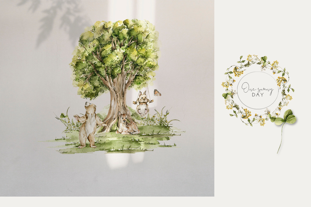 Spring woodland Baby animals clipart, an Animal Illustration by 60secondsArt (Photo 6 of 14)