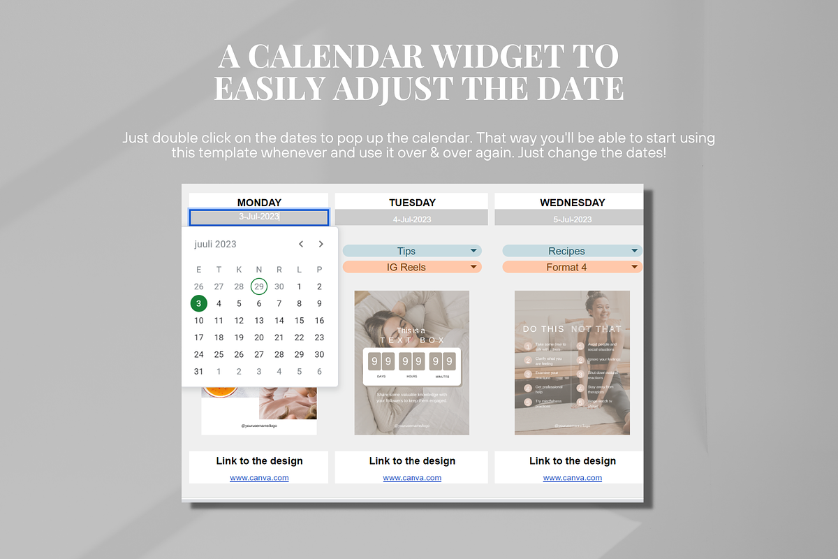 Simple Social Media Planner Template, a Social Media Template by SociallyyCreative (Photo 6 of 9)