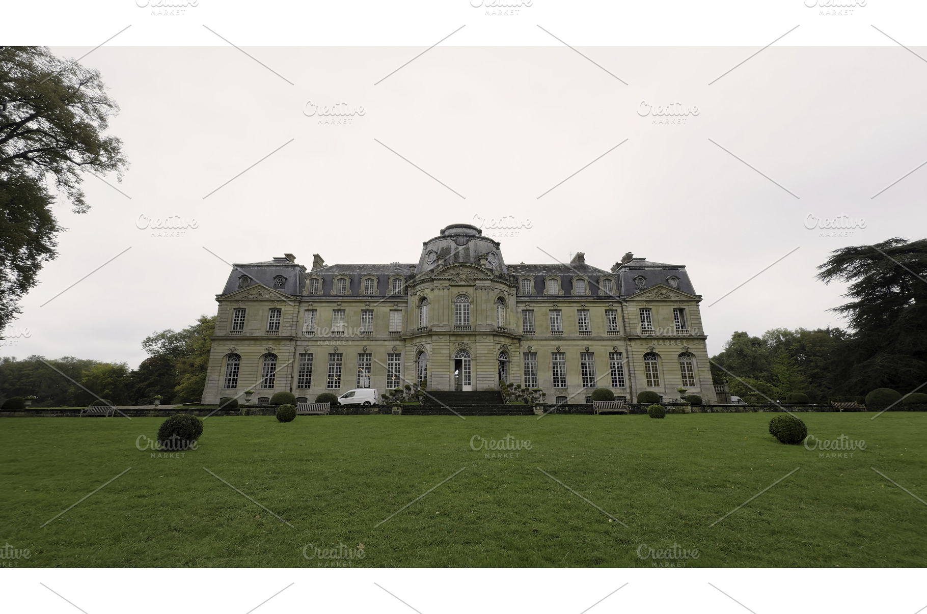 Chateau de septmonts majestic facade, an Architecture Photo by Media Whale Stock
