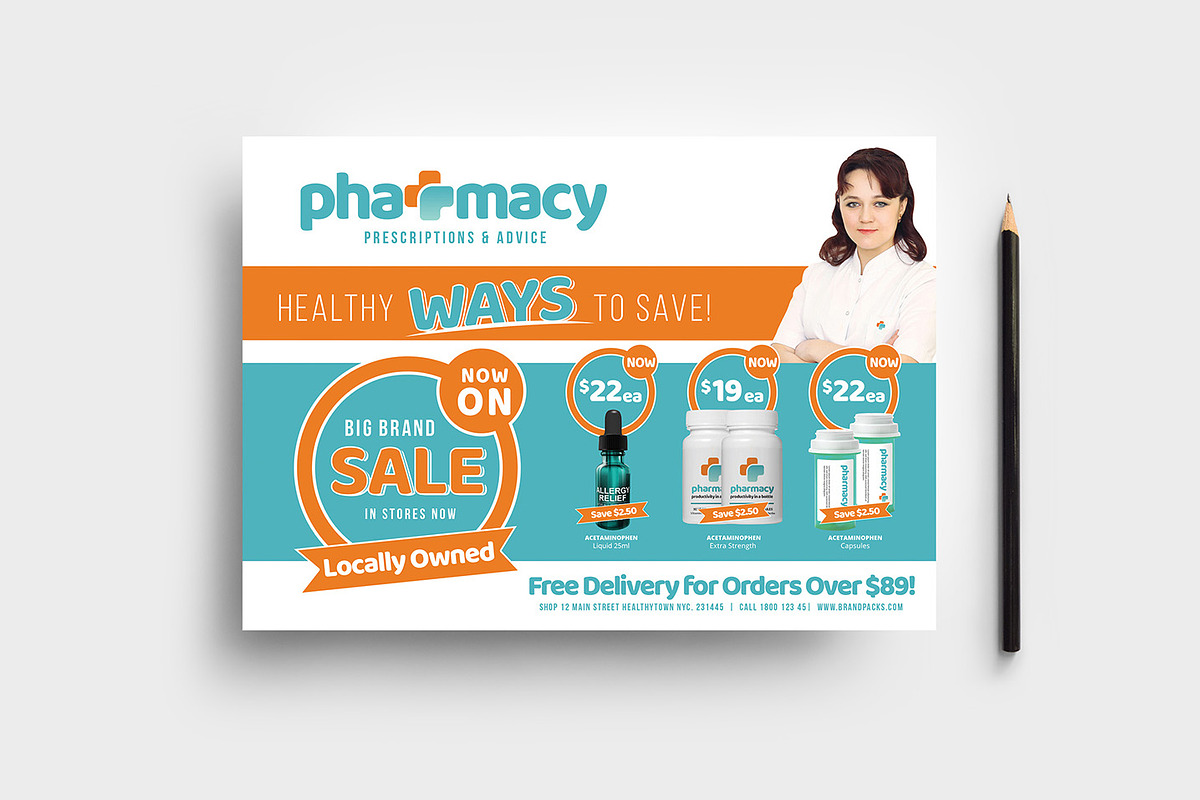 Pharmacy Flyer Template, a Flyer Template by BrandPacks