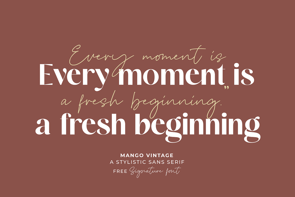 Mango Vintage Free Signature Font, a Sans Serif Font by zeenesia (Photo 9 of 16)