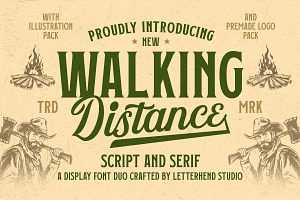 Walking Distance Crafted Font Duo