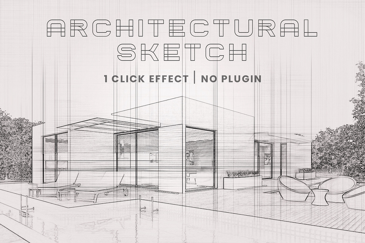 Architectural Sketch Effect, an Action Add-On by U_Design (Photo 1 of 6)