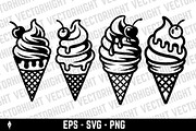 Ice cream cone, a Food Illustration by Vectorhight (Thumbnail 1 of 3)