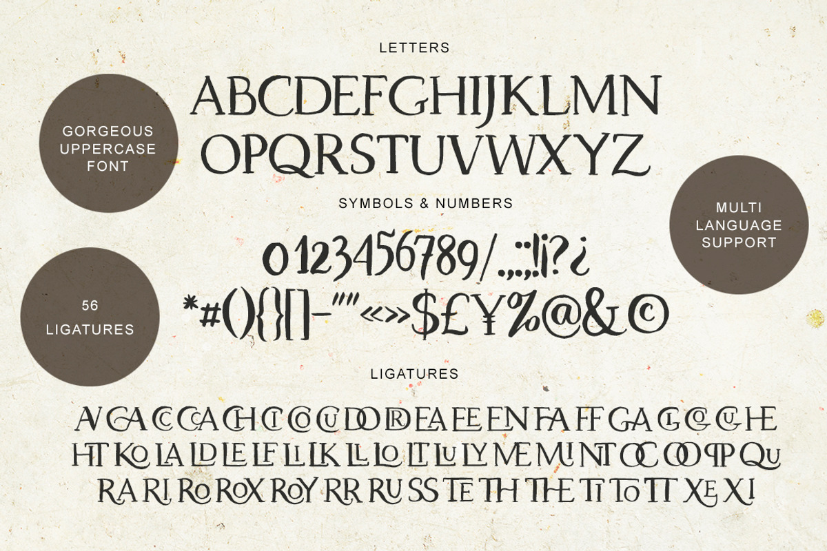 Dragonfly. Uppercase Ligature Font. preview 3