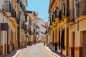 quiet street in Archidona, Spain, on spring, a Photo by Nito