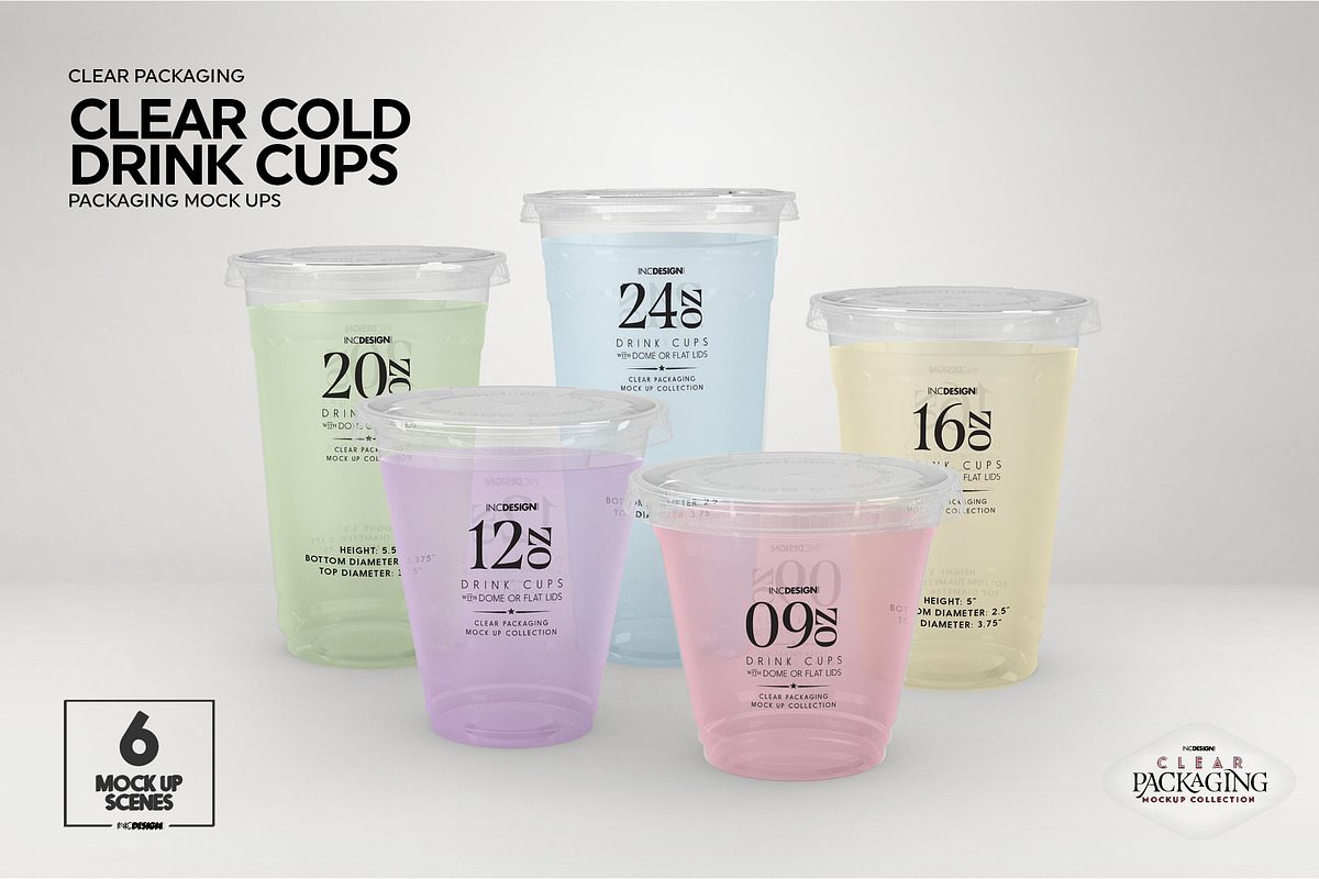 Clear Cold Drink Cups Mockup, a Cups & Container Mockup by INCDesign (Photo 9 of 20)