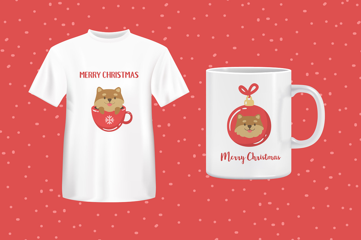 Puppy Christmas Set, an Animal Illustration by Imaginasty (Photo 3 of 3)
