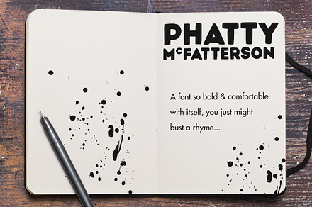 Phatty family display fonts
