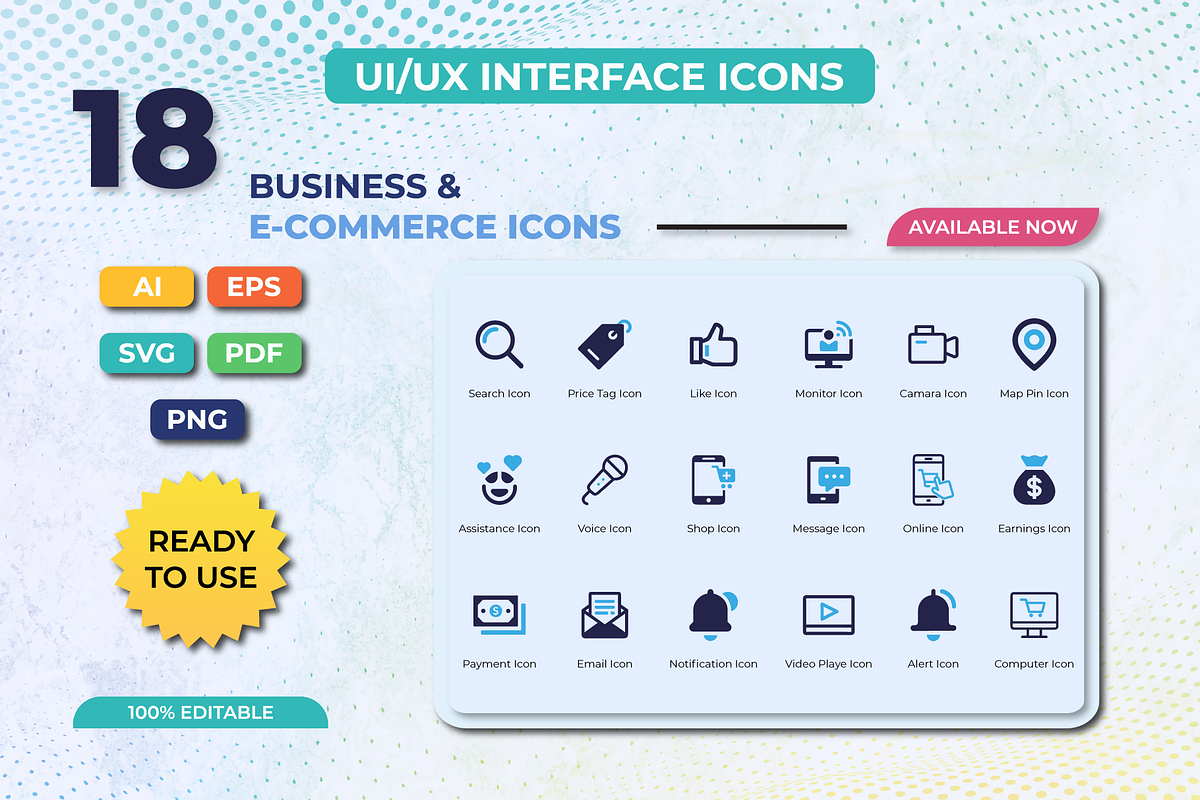 54 Business & E-Commerce UI Icons, an Outline Icon by taieefbakshi (Photo 4 of 5)