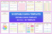 Editable 50 Editable Canva Templates, a Stationery Template by Designmela01 (Thumbnail 1 of 3)