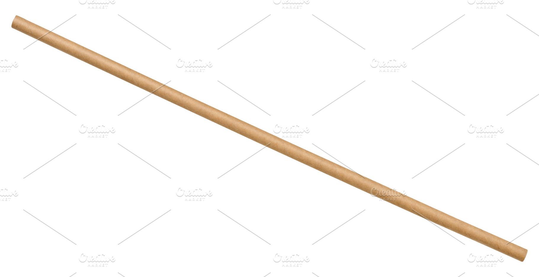 Brown disposable paper drinking straw on isolated background., a Food & Drink Photo by ndanko