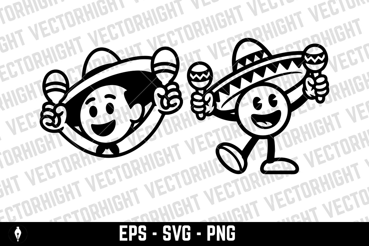 Mascot in ladge sombrero, a Person Illustration by Vectorhight (Photo 3 of 3)
