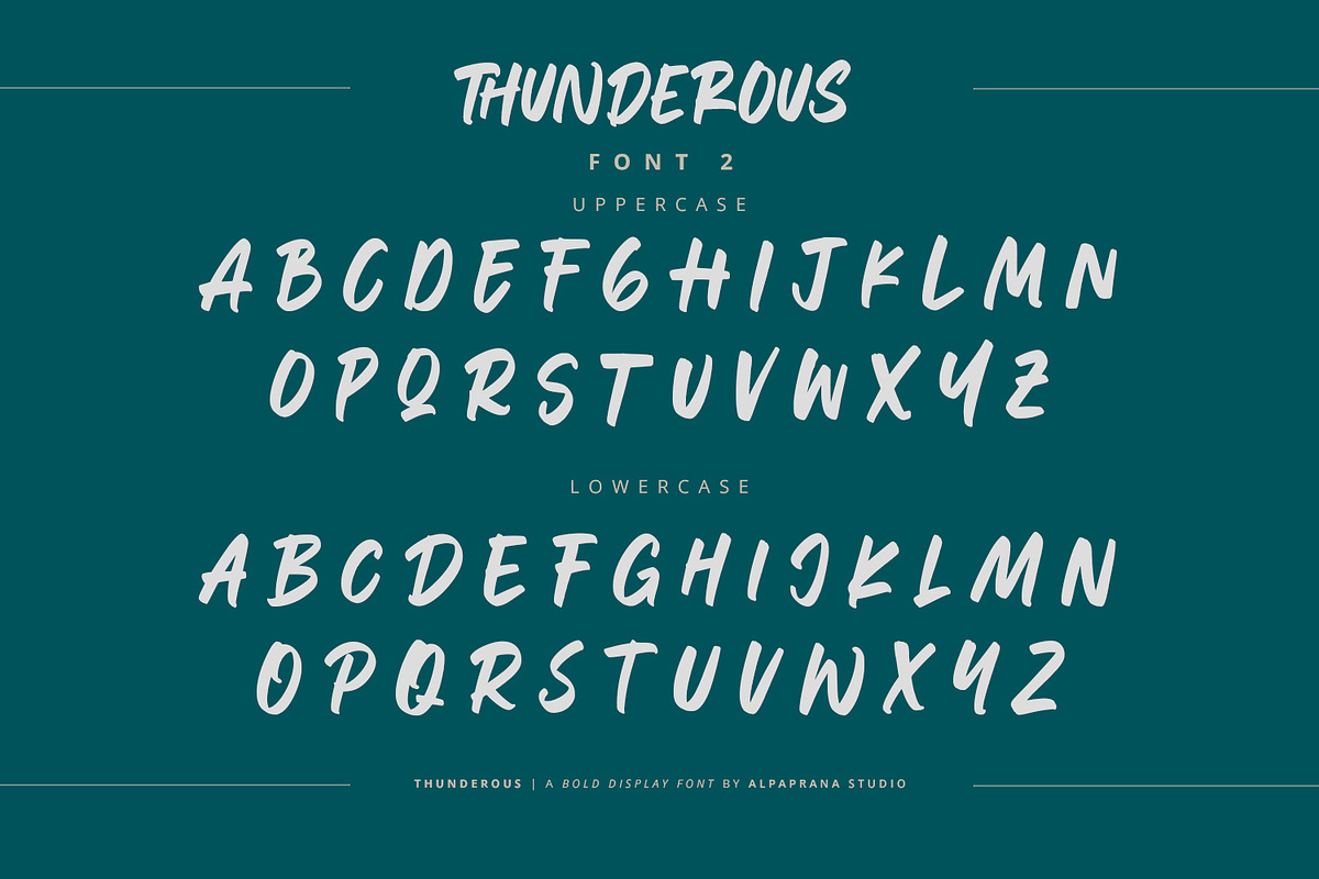 Thunderous - Bold Display Font, a Script Font by Alpaprana (Photo 10 of 12)