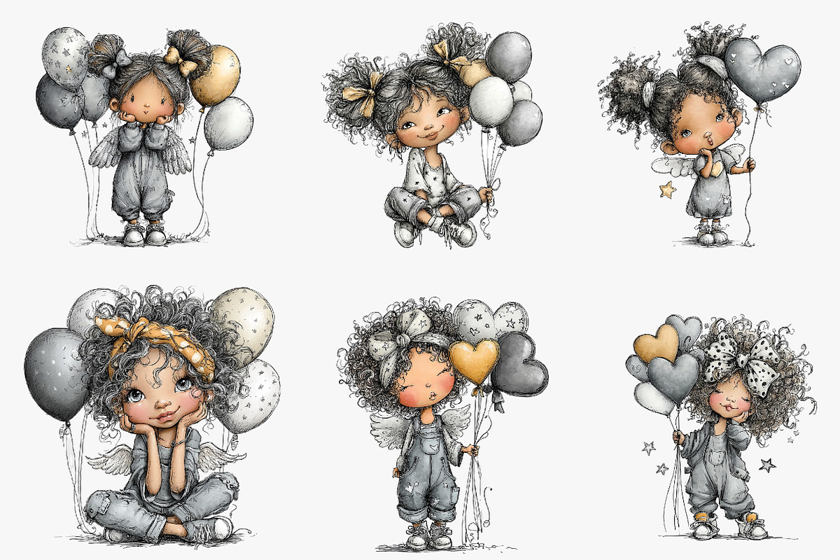 Birthday balloon clipart, an Illustration by CreationArt (Photo 2 of 5)