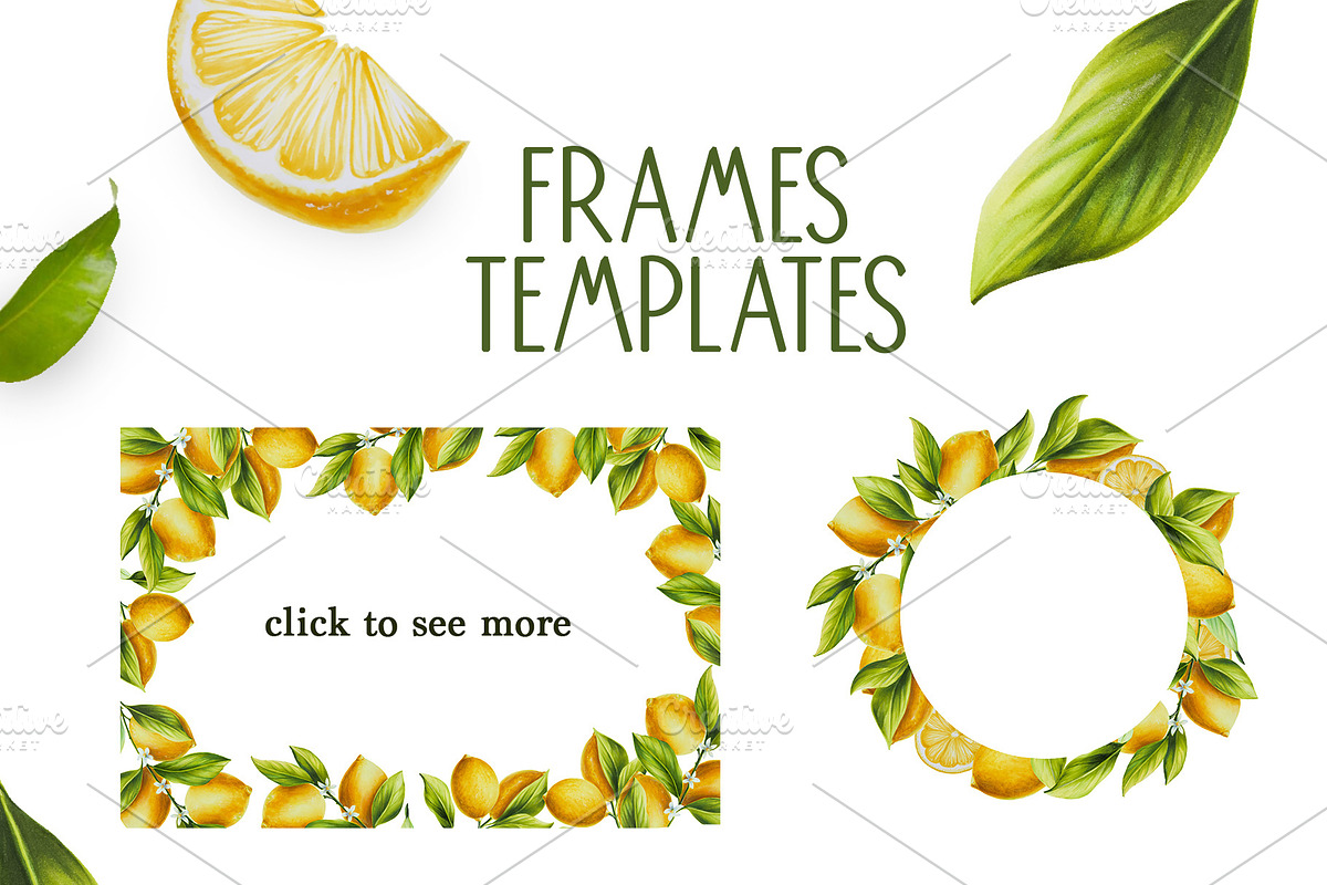 Lemons hand drawn clip art, a Food Illustration by Navenzeles (Photo 4 of 8)