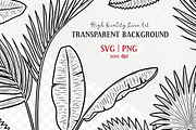Palm Leaves Vector Line Art Set, an Illustration by MadliArt (Thumbnail 2 of 4)