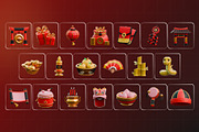 Chinese New Year 3D Icon Pack, an Object 3D Model by Haps Space (Thumbnail 4 of 4)