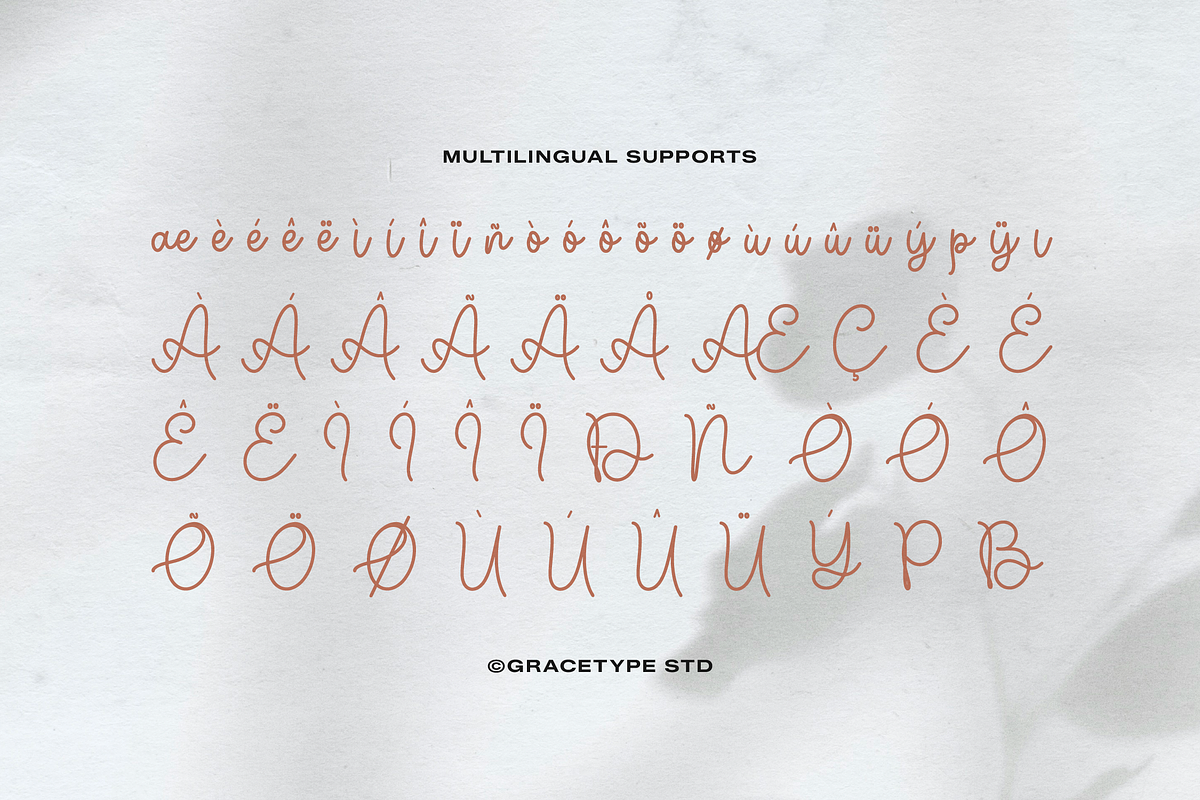 Grambell Saturn | Monoline Script, a Script Font by gracetype_studio (Photo 11 of 12)