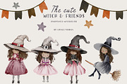 Cute Halloween watercolor clipart, a Seasonal Illustration by Grace Noboa Illustrations (Thumbnail 5 of 12)