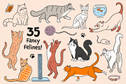 Cats! Vector Clip Art Illustrations, an Animal Illustration by rouxsupplyco (Thumbnail 2 of 9)