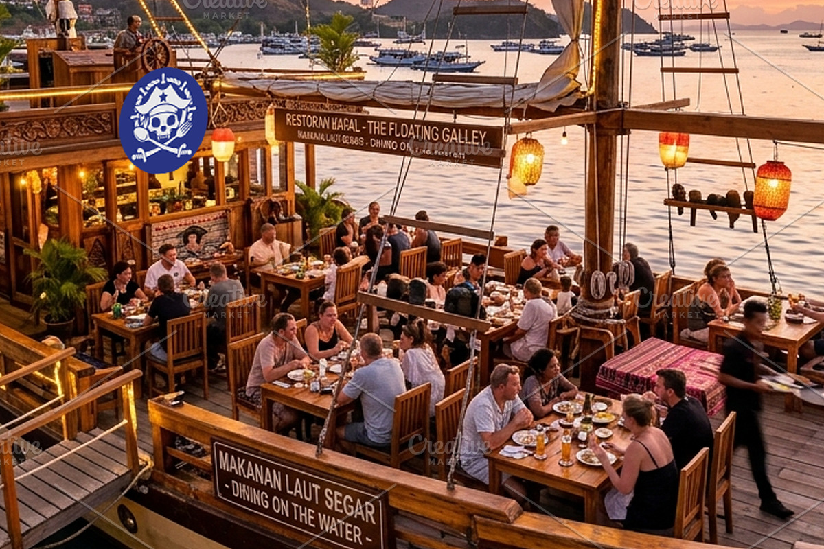 Pirate Skull Restaurant Logo, a Branding & Logo Template by Atlantis X Nurman Arbai (Photo 2 of 3)