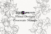 Procreate flower stamp, a Brush Add-On by AnnaPolitmerskaja (Thumbnail 1 of 5)