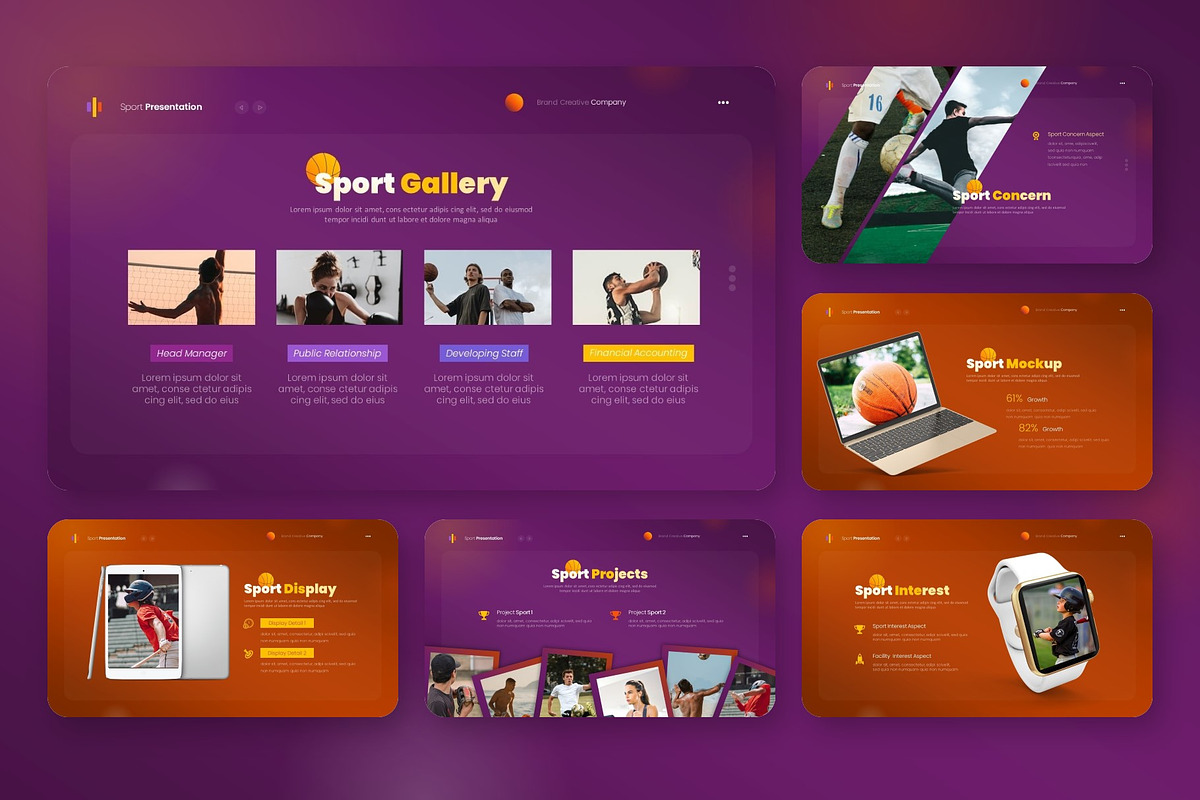 Sport Modern Presentation Template, a Presentation Template by NecrolitSlide (Photo 4 of 9)