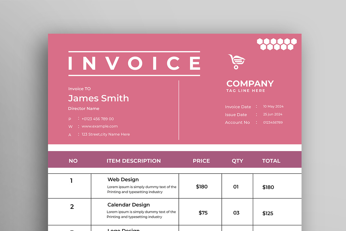 Business Invoice Design, a Flyer Template by MightyDesign (Photo 2 of 8)