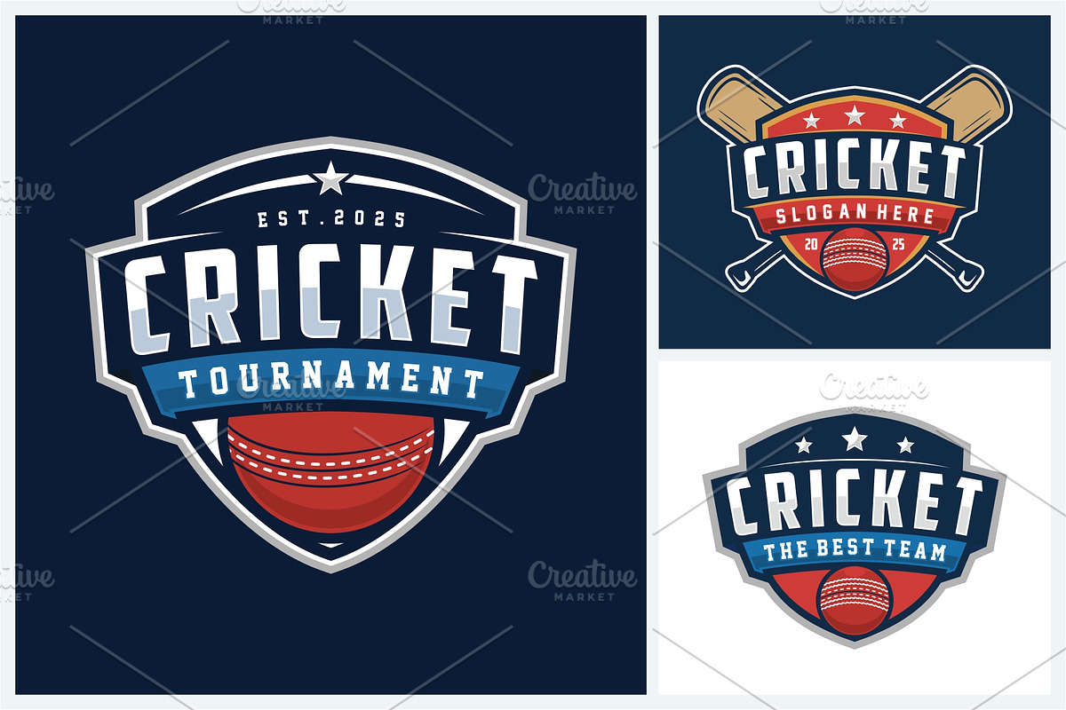 Cricket logo sport design template